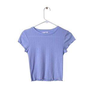 Elodie Womens S Lilac Textured Short Sleeve Top